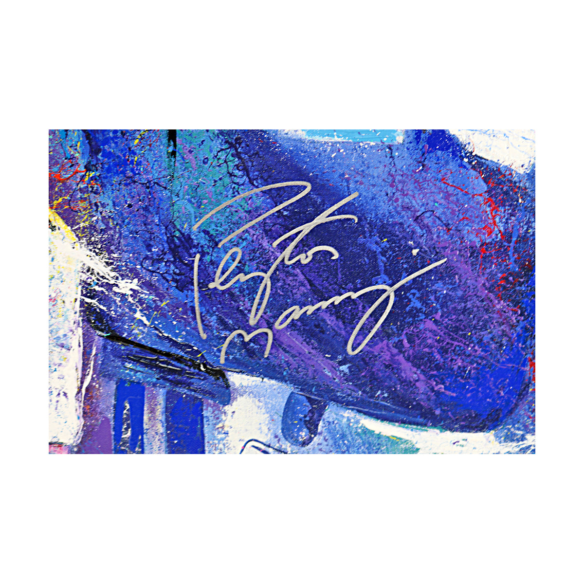 Peyton Manning Indianapolis Colts Signed Bill Lopa Artist Embellished Stretched Canvas LE 2/18-Powers Sports Memorabilia
