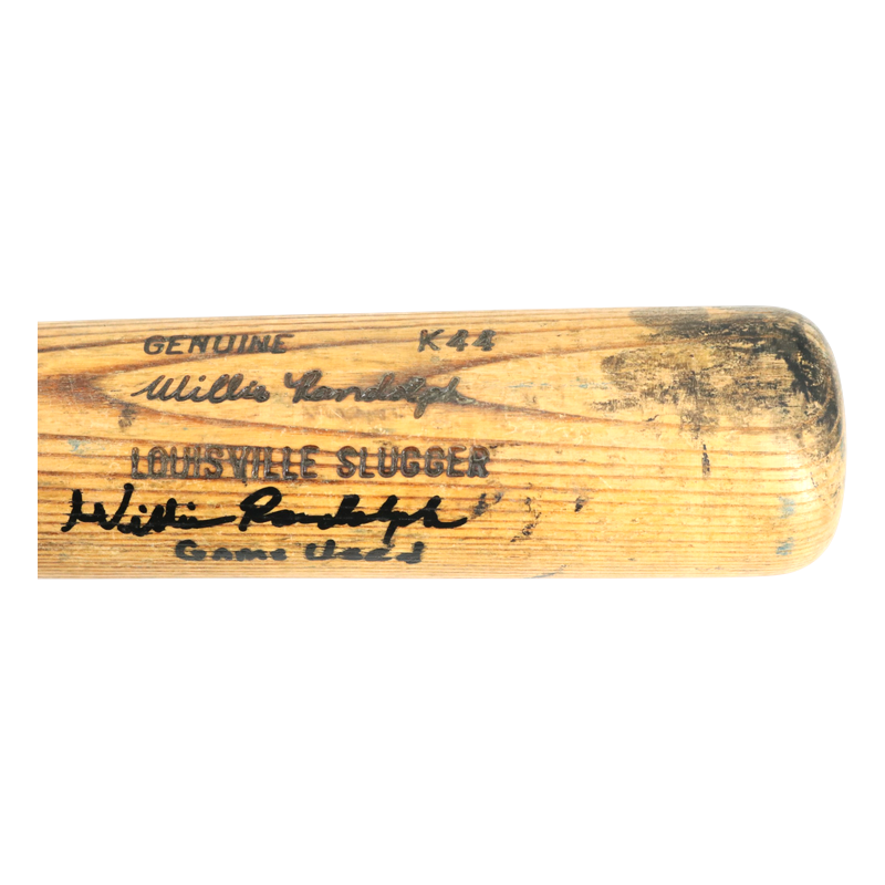 Willie Randolph New York Yankees Signed Inscribed Game Used LS K44 Ash Bat-Powers Sports Memorabilia