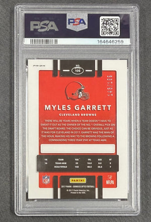 Myles Garrett 2017 Donruss Optic Orange Rookie Card #106 PSA 9 Auto 10 /199-Powers Sports Memorabilia