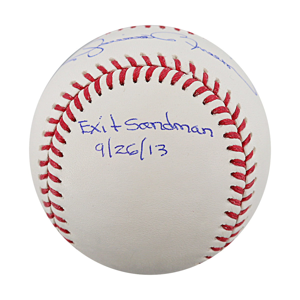 Mariano Rivera New York Yankees Signed Inscribed "Enter Sandman 5/23/95, Exit Sandman 9/26/13" OMLB Baseball-Powers Sports Memorabilia