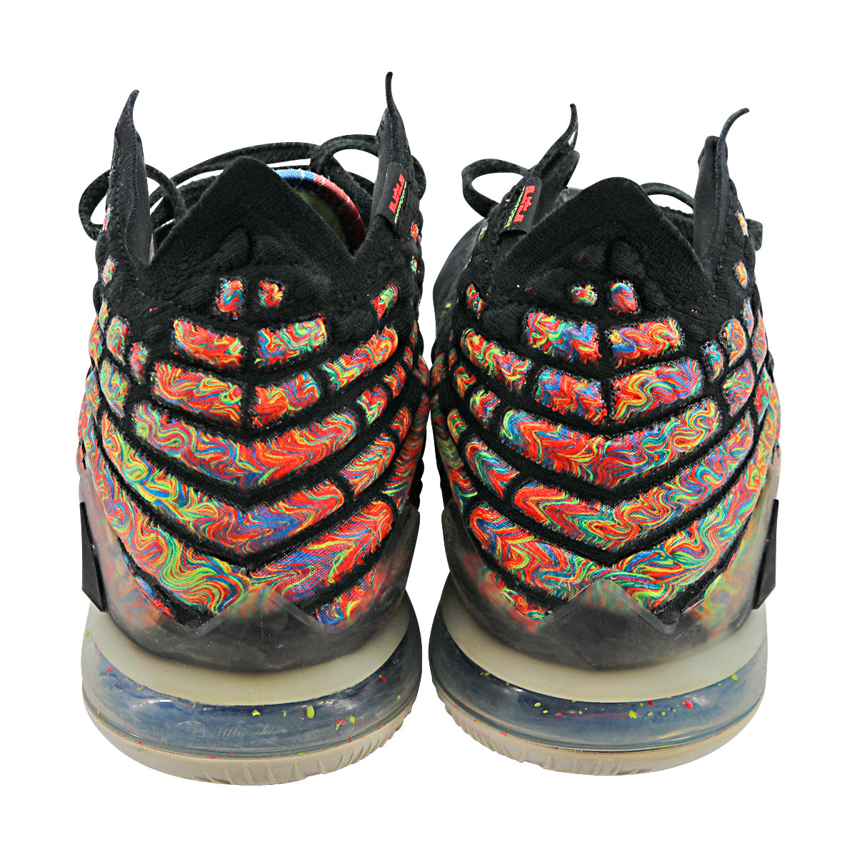 WNBA Black/Multi-Color Nike LeBron 17 James Gang Pair of Sneakers - Size 12 (Player and Signature Unknown)-Powers Sports Memorabilia