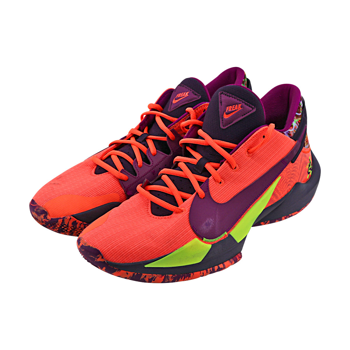 WNBA Bright Mango Nike Zoom Freak 2 Pair of Sneakers - Size 13 (Player Unknown)-Powers Sports Memorabilia