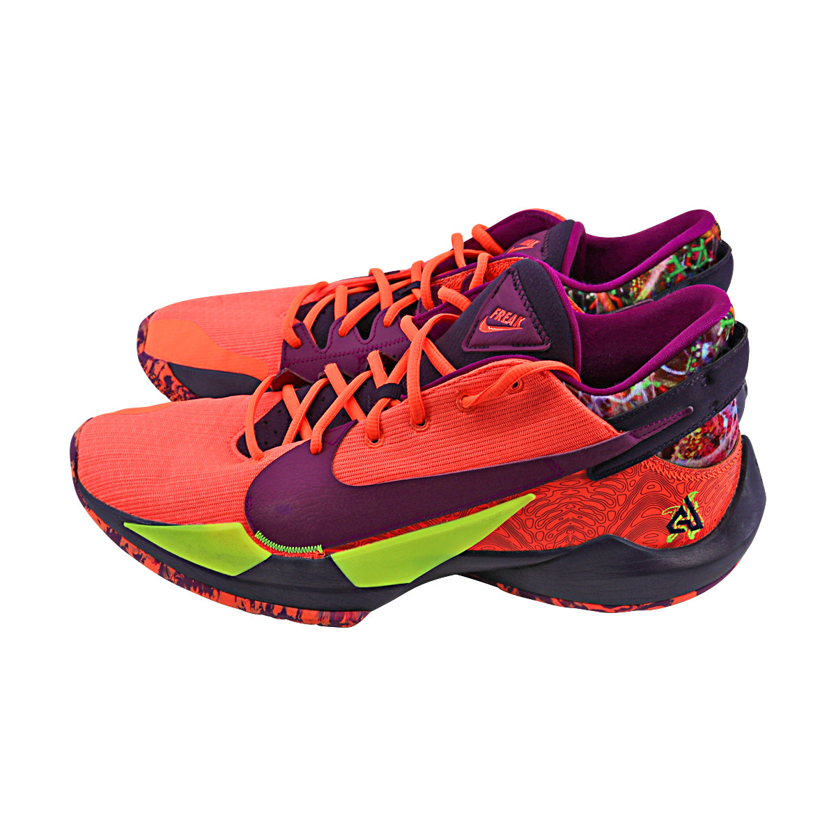 WNBA Bright Mango Nike Zoom Freak 2 Pair of Sneakers - Size 13 (Player Unknown)-Powers Sports Memorabilia