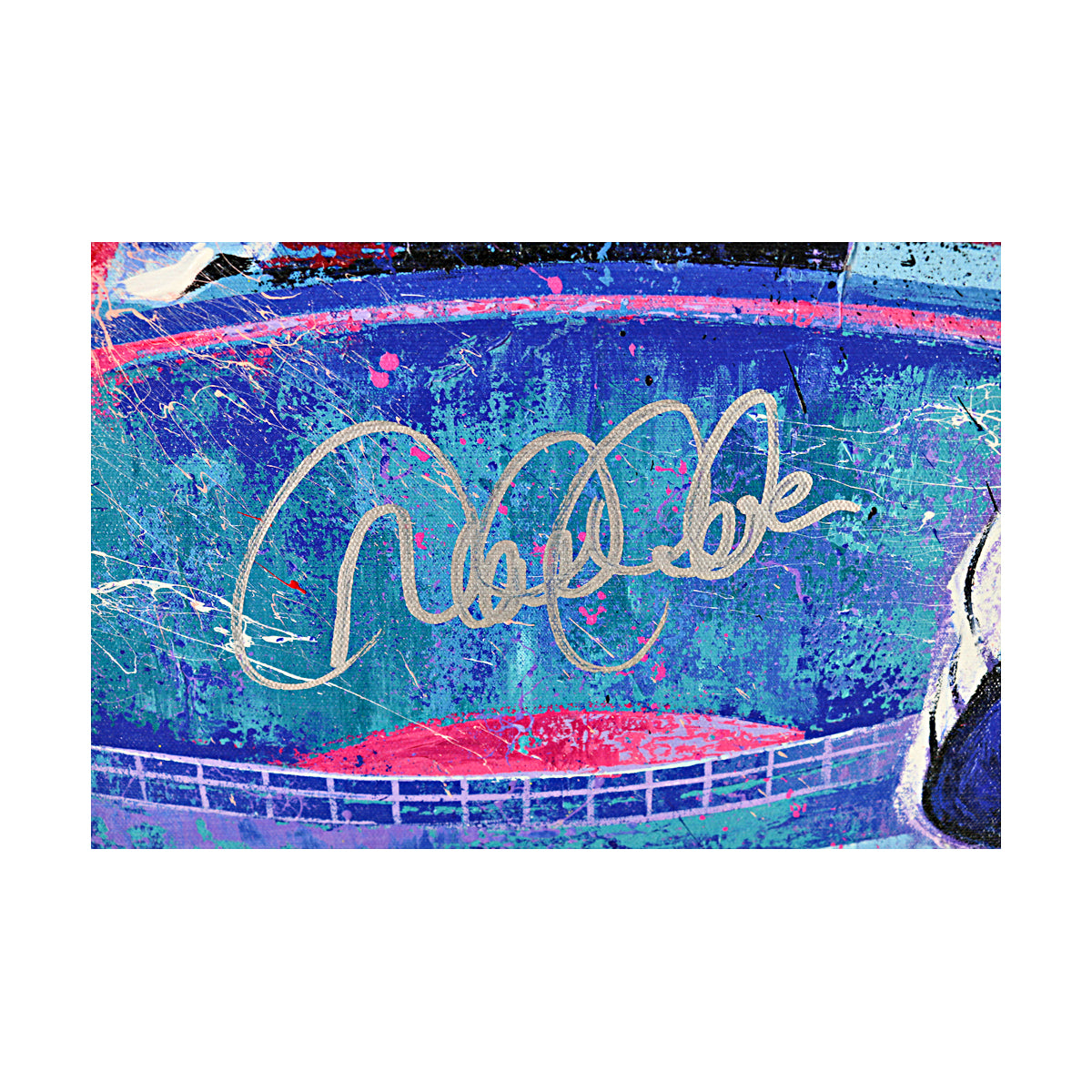 Derek Jeter New York Yankees Signed Bill Lopa Artist Embellished Framed Canvas (MLB Auth #MT00511843)-Powers Sports Memorabilia