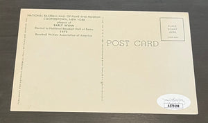 Early "Gus" Wynn Autographed Hall of Fame HOF Signed Baseball Postcard JSA COA