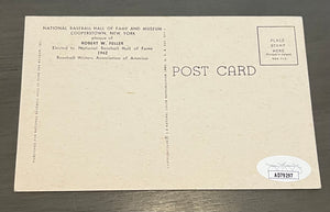 Robert "Bob" William Andrew Feller Autographed Hall of Fame HOF Signed Baseball Postcard JSA COA-Powers Sports Memorabilia