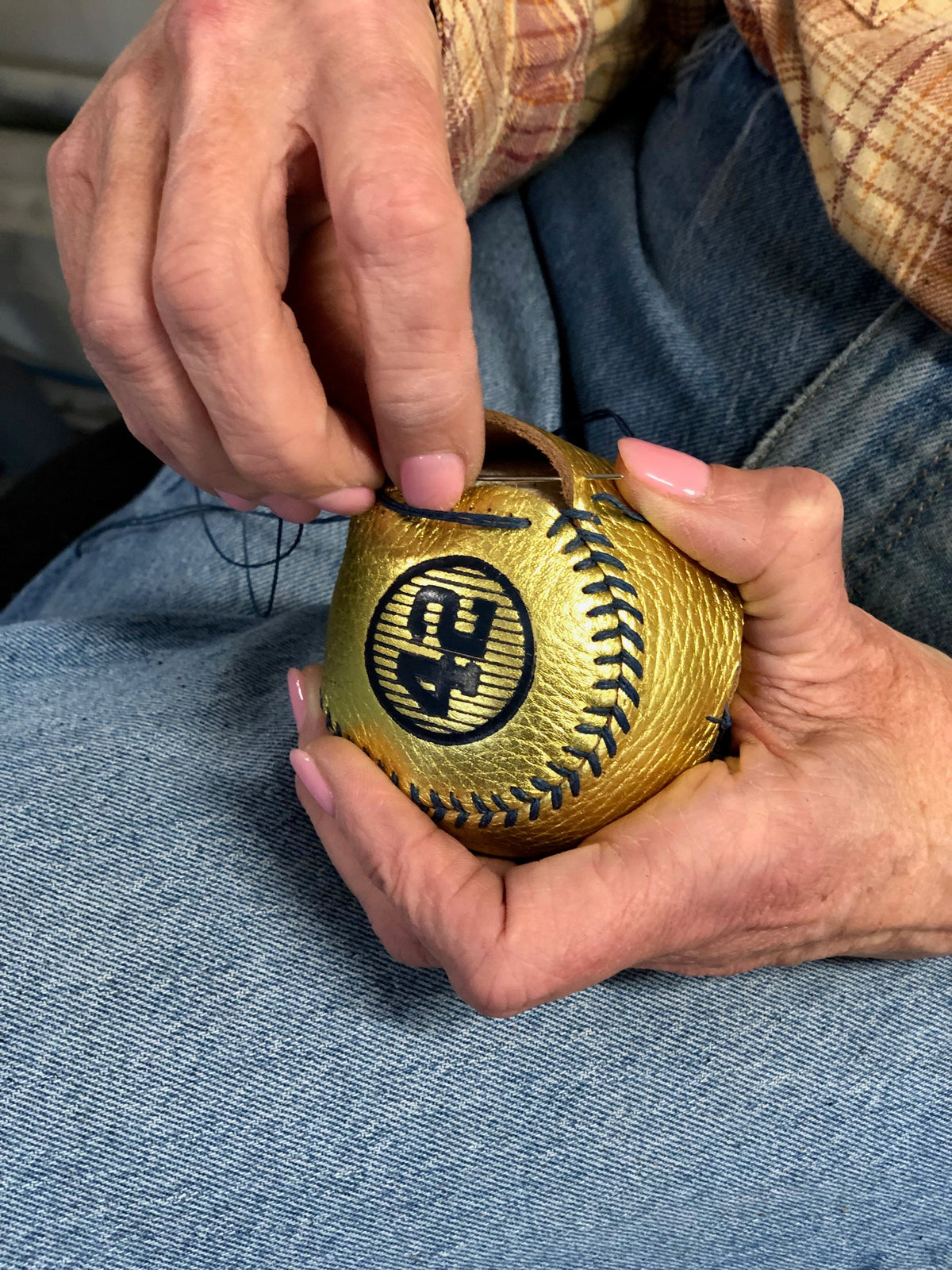 Mariano Rivera New York Yankees Signed Inscribed Hand Stitched Gold Baseball LE of 42-Powers Sports Memorabilia