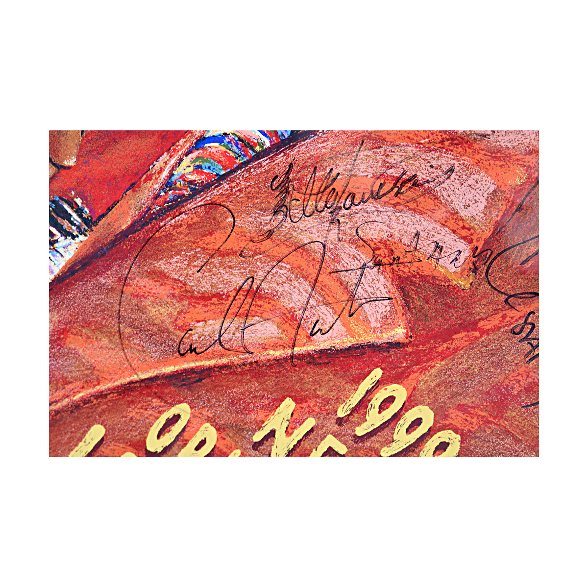Steve Miller, Santana, Aaron Neville Multi Signed Signed 1999 New Orleans Jazzfest Framed Poster (JSA LOA #ZZ25852)-Powers Sports Memorabilia