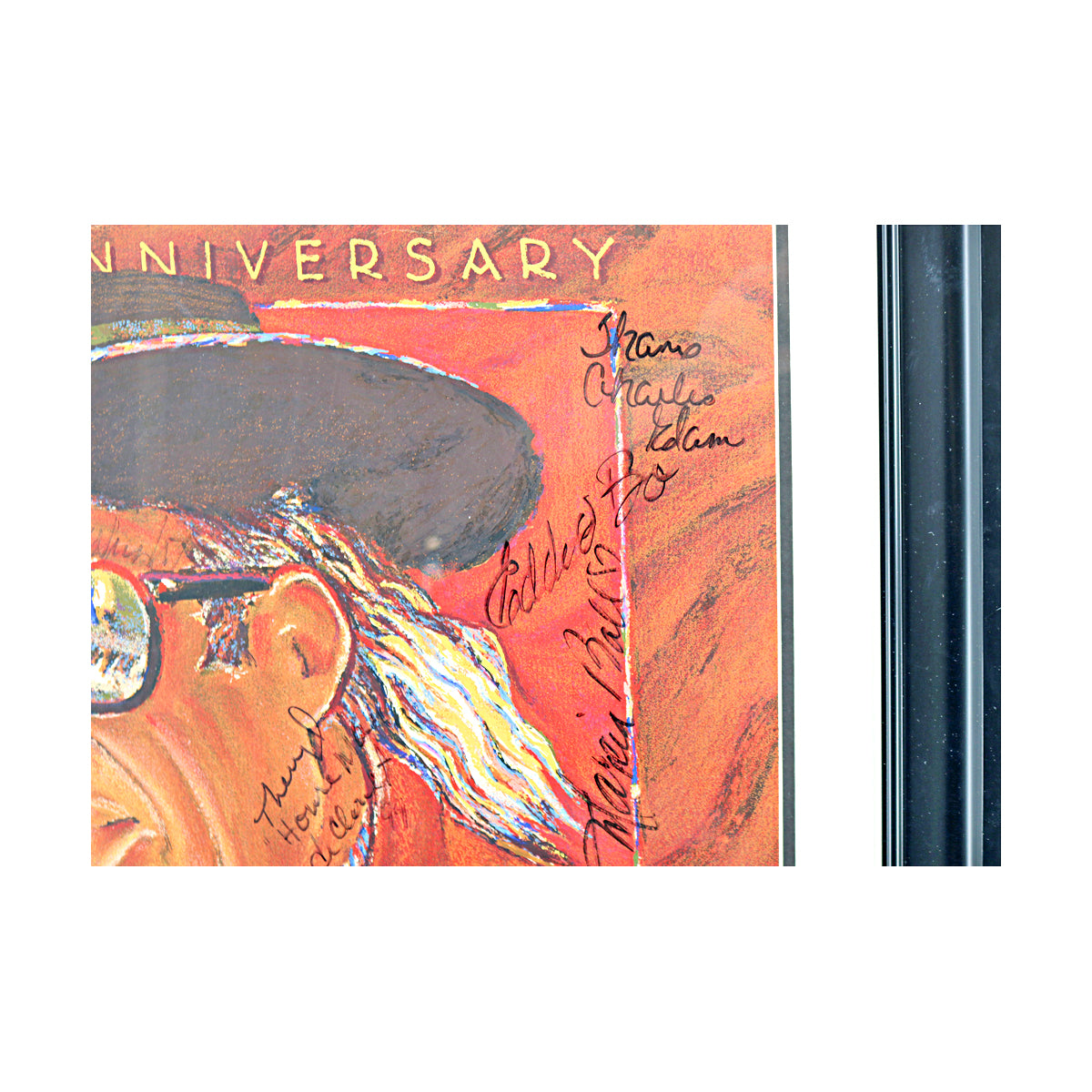 Steve Miller, Santana, Aaron Neville Multi Signed Signed 1999 New Orleans Jazzfest Framed Poster (JSA LOA #ZZ25852)-Powers Sports Memorabilia