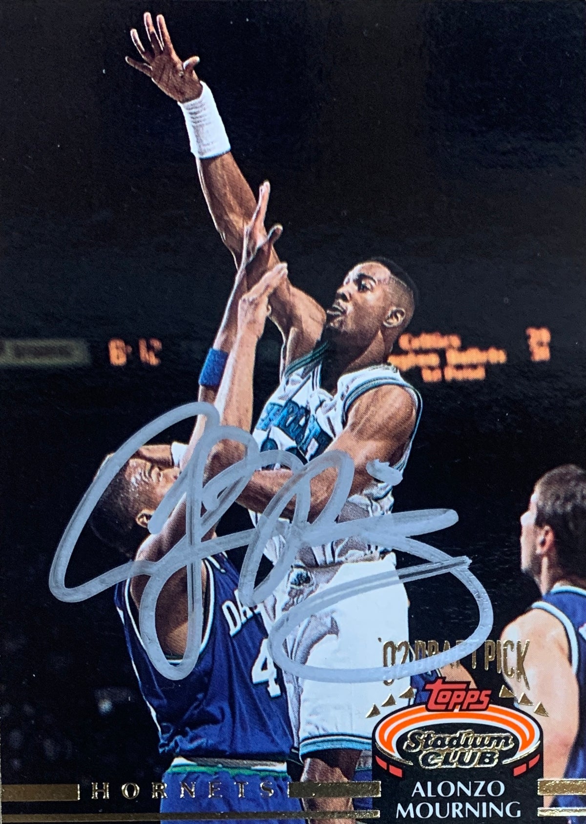Alonzo Mourning Autographed 1992 Topps Stadium Club Signed Basketball Rookie Card #297 Auto JSA COA-Powers Sports Memorabilia