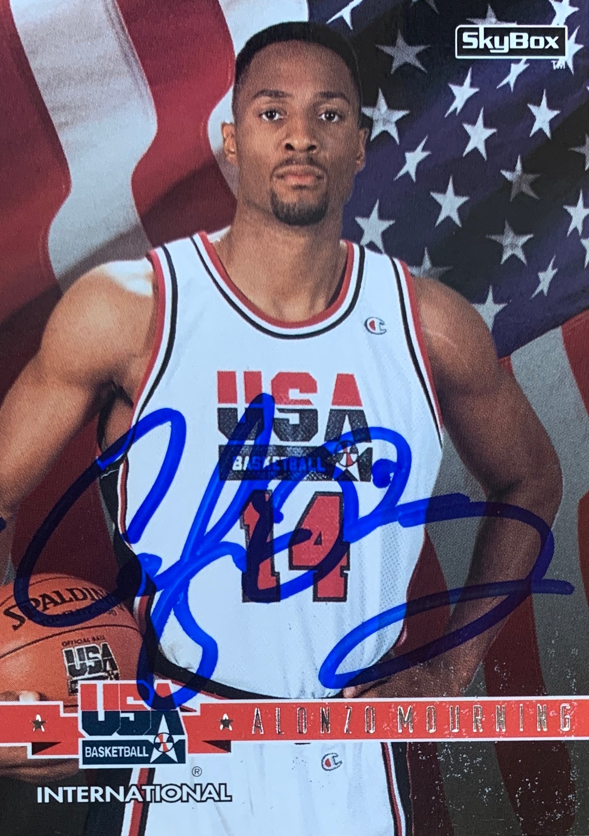 Alonzo Mourning Autographed 1994 Skybox Signed Basketball Card #1 Auto JSA COA-Powers Sports Memorabilia