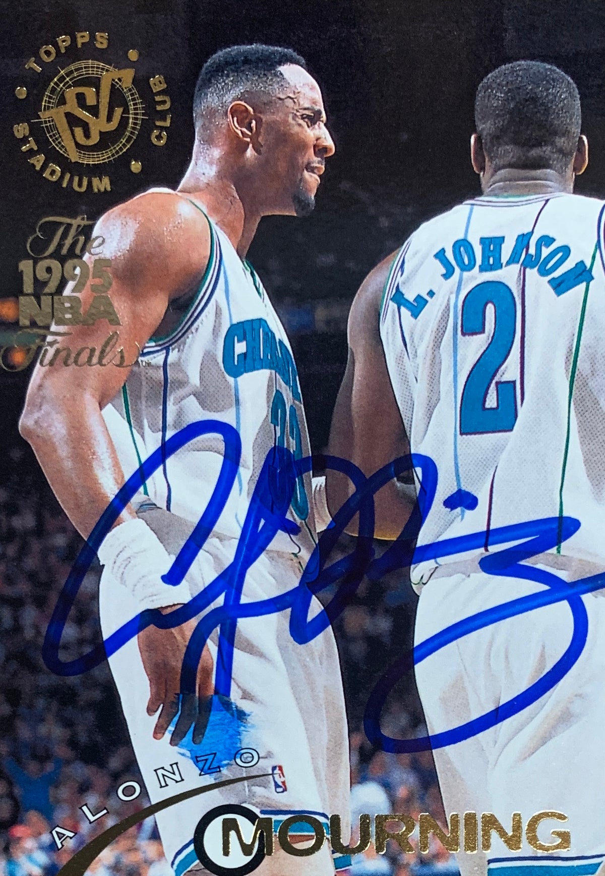 Alonzo Mourning Autographed 1994 Topps Stadium Club Signed Basketball Card #167 Auto JSA COA-Powers Sports Memorabilia