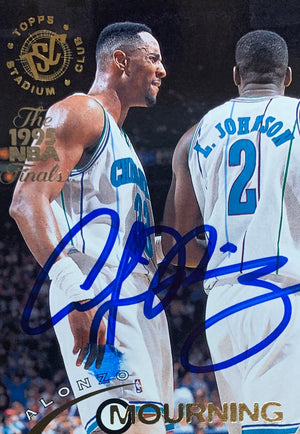 Alonzo Mourning Autographed 1994 Topps Stadium Club Signed Basketball Card #167 Auto JSA COA-Powers Sports Memorabilia
