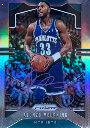 Alonzo Mourning Autographed 2019 Panini Silver Prizm Signed Basketball Card #27 Auto JSA COA-Powers Sports Memorabilia