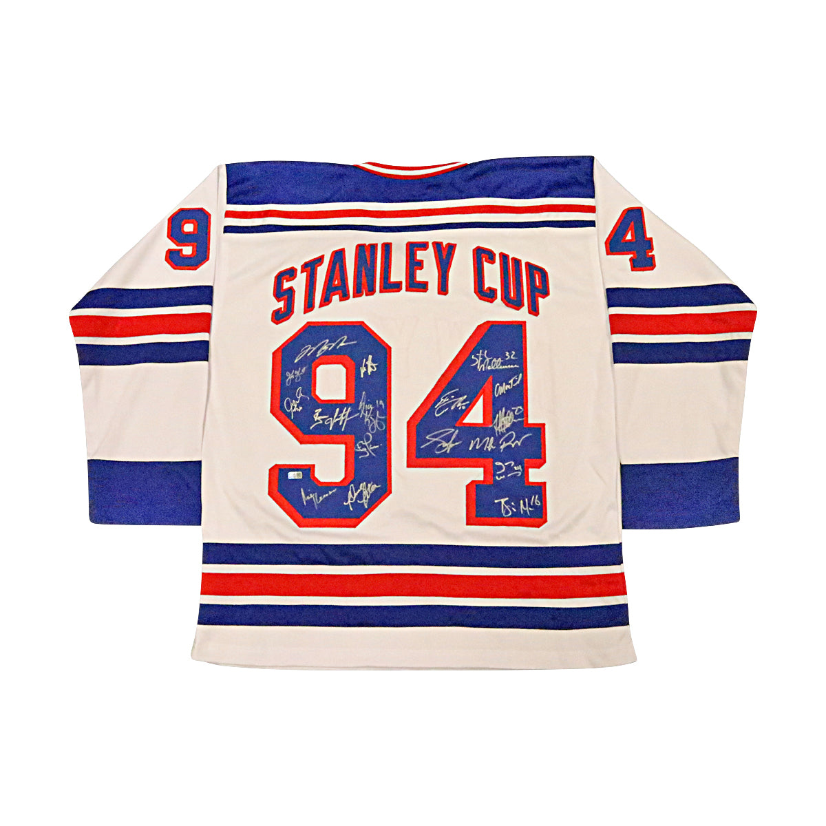 1994 New York Rangers Team Signed Signed Stanley Cup Custom White Jersey-Powers Sports Memorabilia