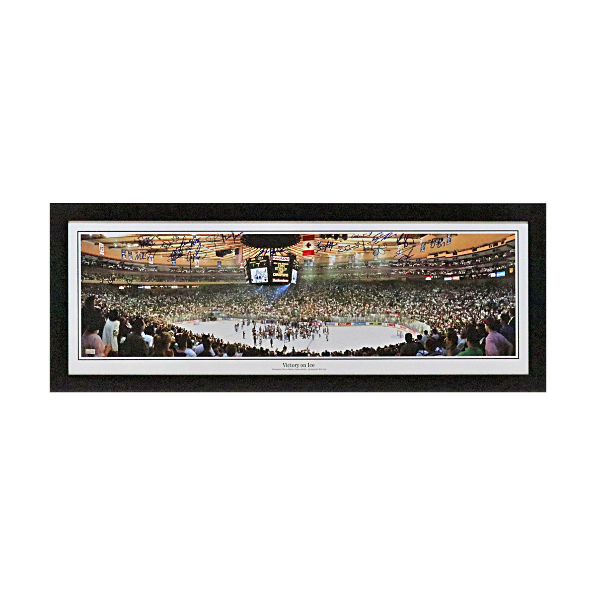 1994 New York Rangers Team Signed Signed 13x39 Framed Panoramic Photo-Powers Sports Memorabilia