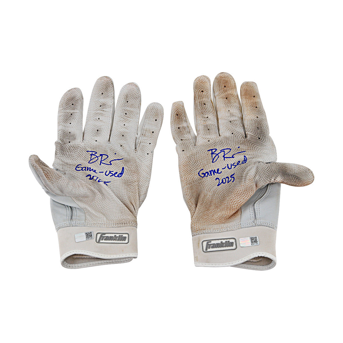 Ben Rice New York Yankees Signed Inscribed "2025 Game Used" Franklin Batting Gloves-Powers Sports Memorabilia
