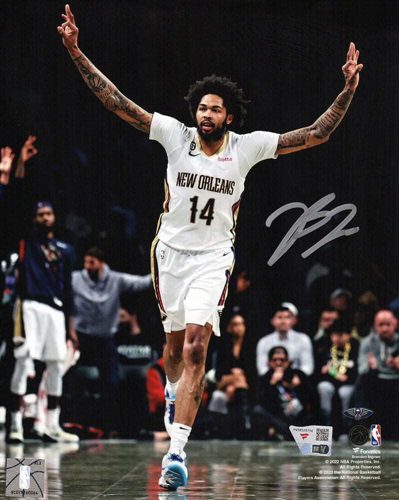 Brandon Ingram Autographed New Orleans Pelicans Celebrating 8x10 Photo - (Fanatics)-Powers Sports Memorabilia