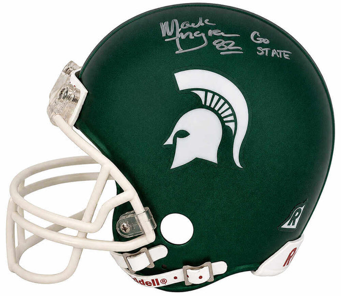 Mark Ingram Autographed Michigan State Spartans Riddell (VSR4) Mini Helmet with Go State-Powers Sports Memorabilia