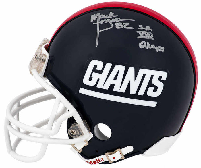 Mark Ingram Autographed New York Giants Throwback Riddell (VSR4) Mini Helmet with SB XXV Champs-Powers Sports Memorabilia