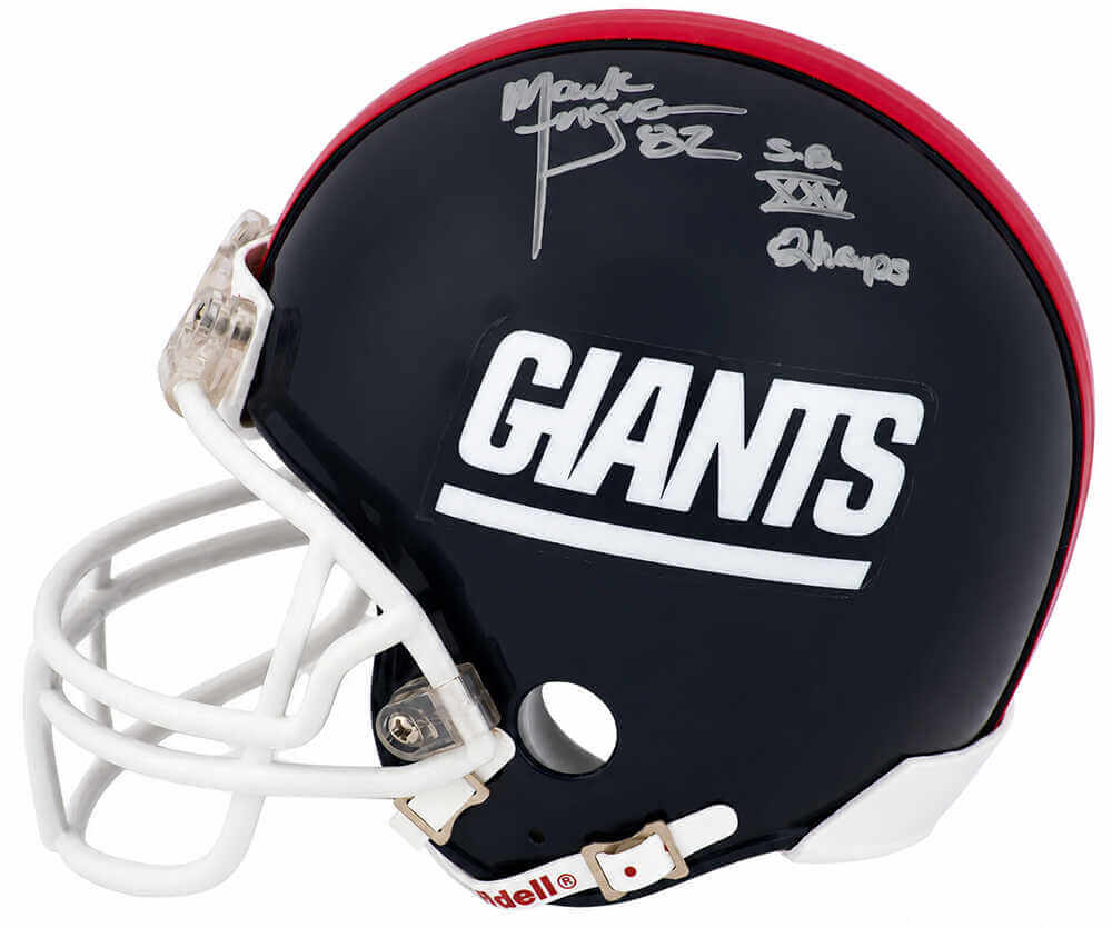 Mark Ingram Autographed New York Giants Throwback Riddell (VSR4) Mini Helmet with SB XXV Champs-Powers Sports Memorabilia