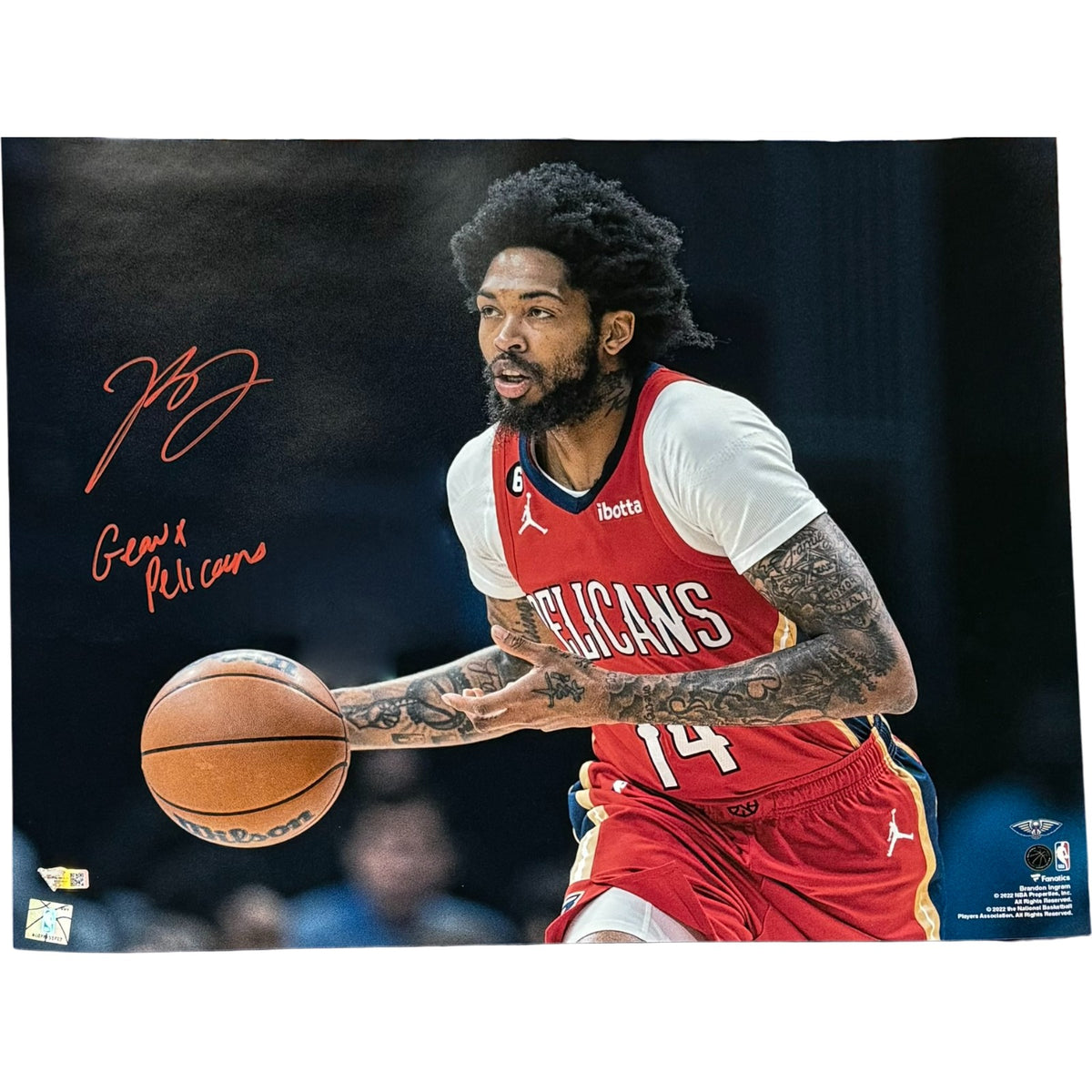 Brandon Ingram New Orleans Pelicans Signed 16x20 Photo - Geaux Fanatics-Powers Sports Memorabilia