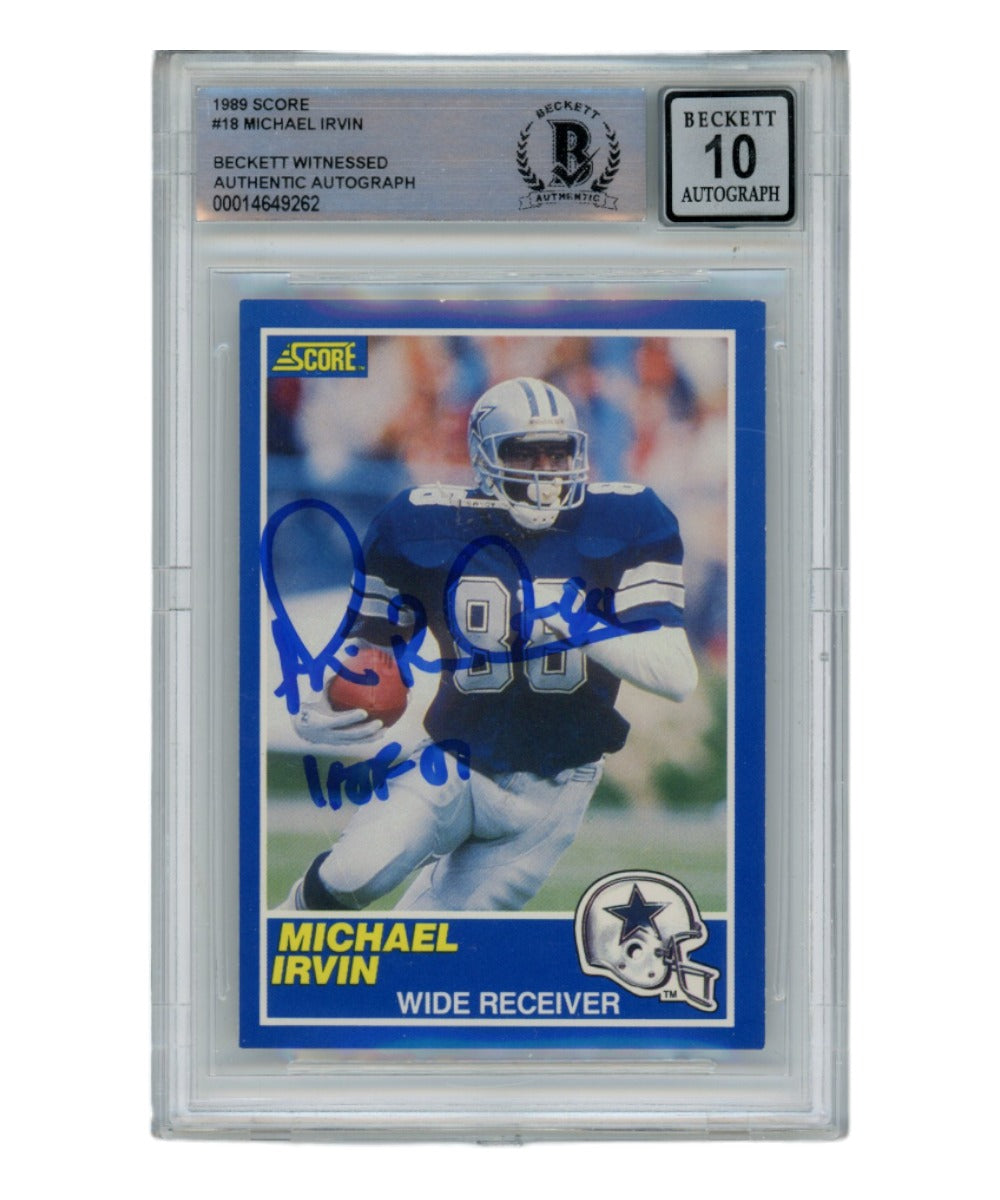 Emmitt Smith Dallas Cowboys Signed Card - 1990 Fleer U-40 Grade 10 Auto Beckett Beckett - 39426-Powers Sports Memorabilia