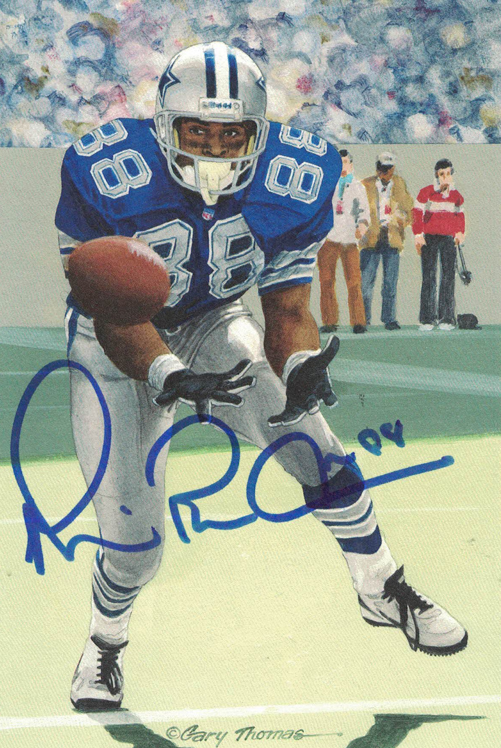 Michael Irvin Dallas Cowboys Signed Goal Line Art Card-Powers Sports Memorabilia
