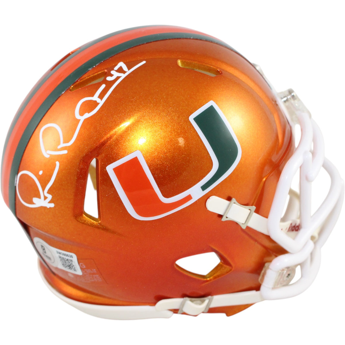 Michael Irvin Miami Hurricanes Flash Signed Mini Helmet Beckett WIT 51774 Beckett-Powers Sports Memorabilia