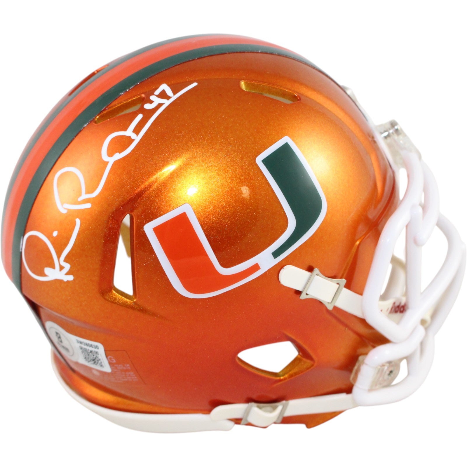 Michael Irvin Miami Hurricanes Flash Signed Mini Helmet Beckett WIT 51774 Beckett-Powers Sports Memorabilia
