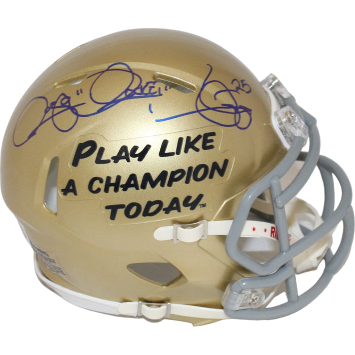 Rocket Ismail Signed Notre Dame Fighting Irish PLAC Mini Helmet – Beckett Authenticated-Powers Sports Memorabilia