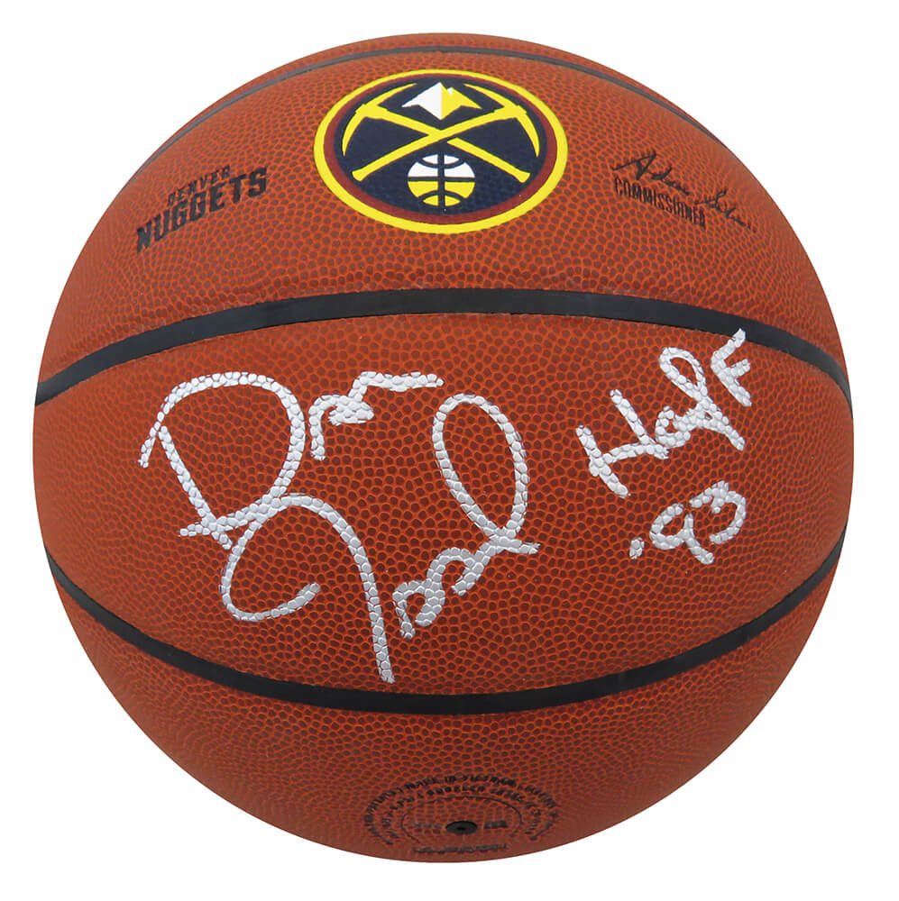 Dan Issel Autographed Wilson Denver Nuggets Logo NBA Basketball with HOF'93-Powers Sports Memorabilia