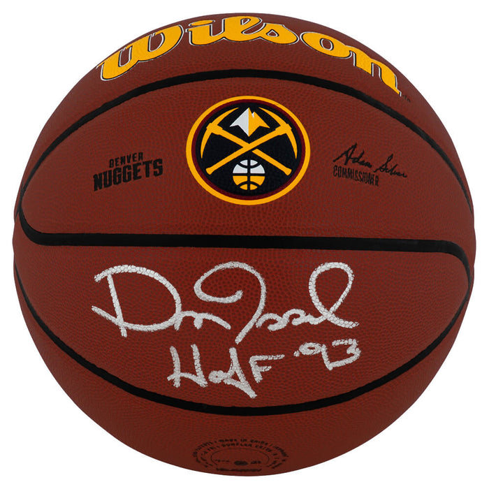 Dan Issel Autographed Denver Nuggets Logo Wilson Alliance NBA Basketball with HOF'93-Powers Sports Memorabilia