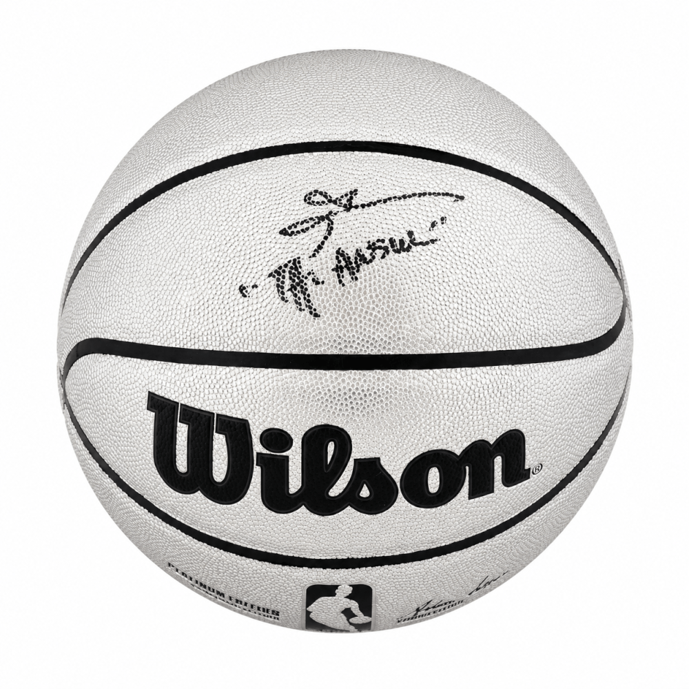 Allen Iverson Autographed Wilson Platinum Full Size NBA Basketball with The Answer-Powers Sports Memorabilia
