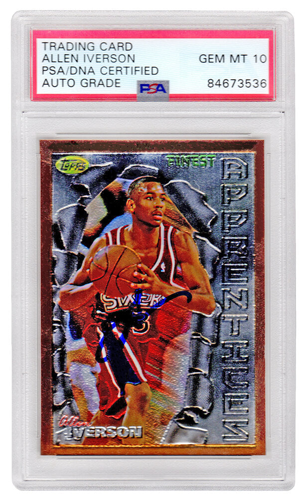 Allen Iverson Philadelphia 76ers Autographed 1996 Topps Finest Rookie-Powers Sports Memorabilia