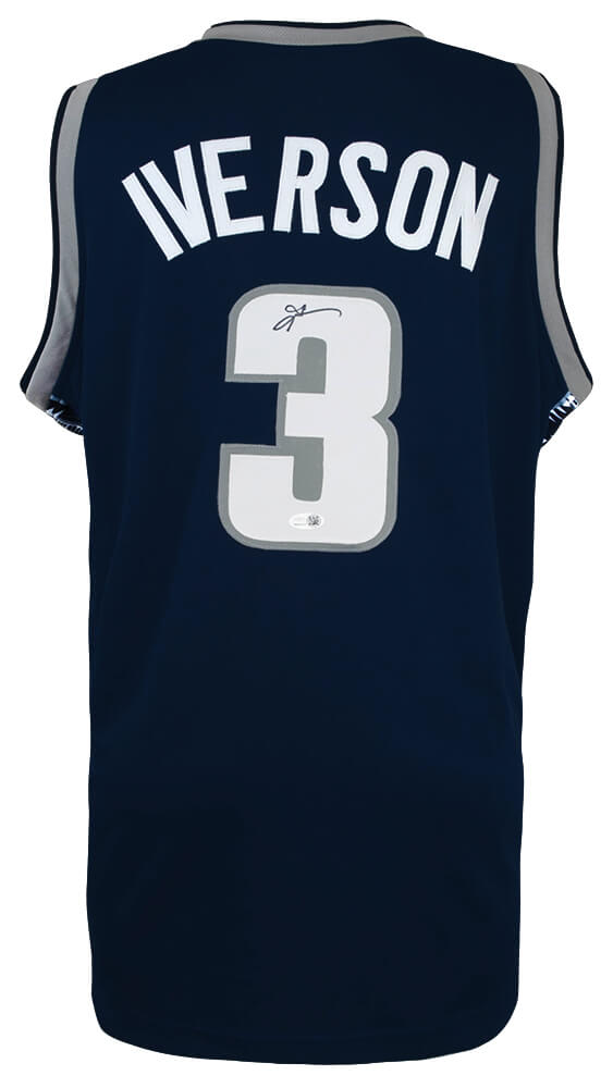 Allen Iverson Autographed With Numbers Custom College Basketball Jersey JSA-Powers Sports Memorabilia