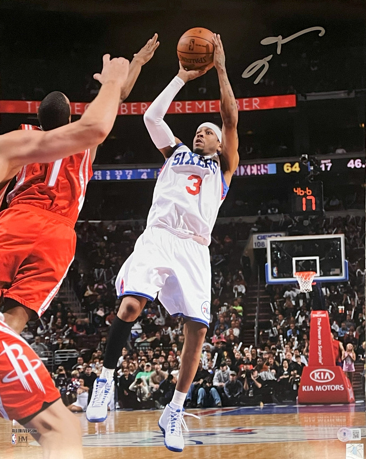 Allen Iverson Signed Philadelphia 76ers 16x20 Photo – Beckett Authenticated-Powers Sports Memorabilia