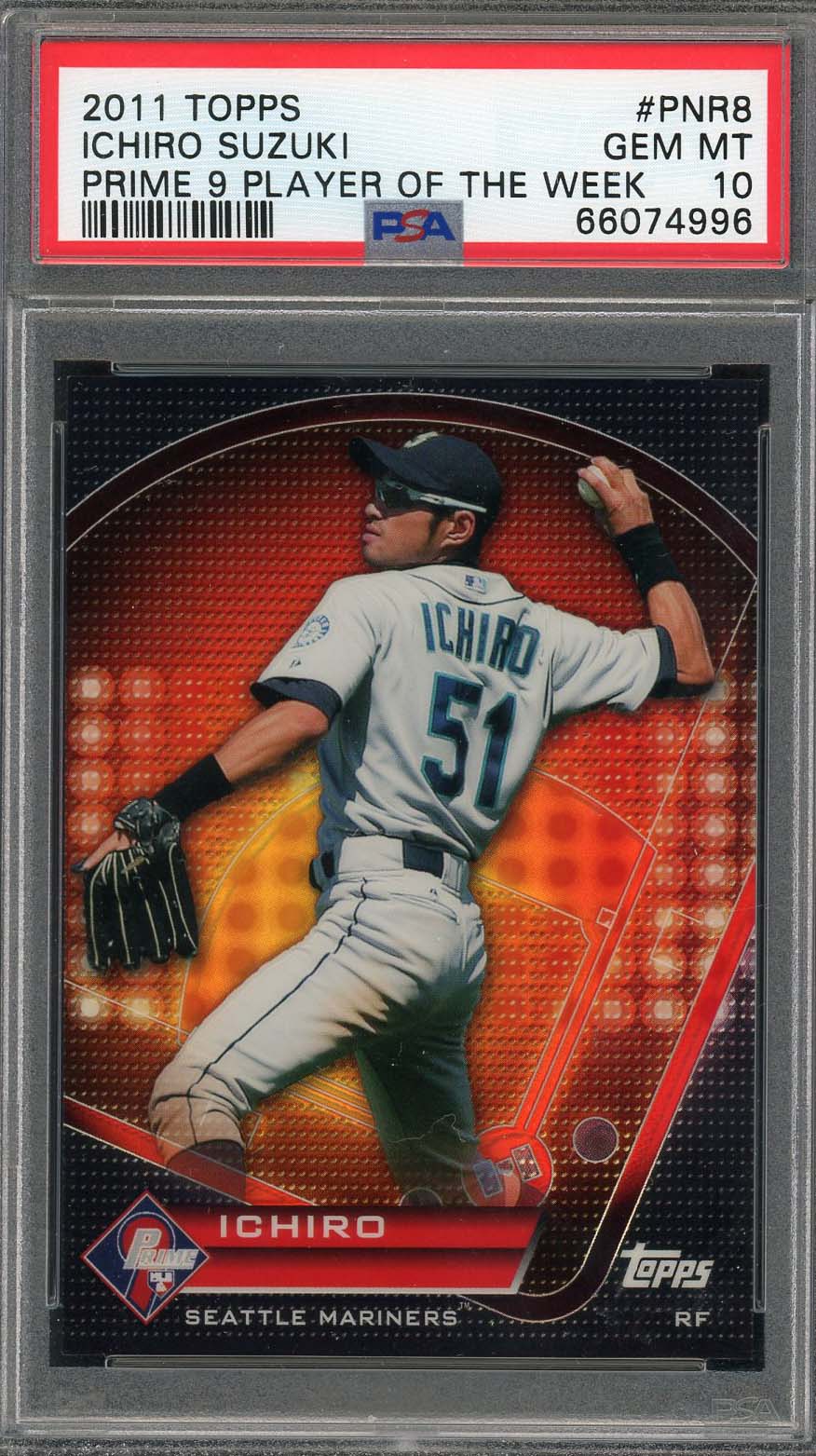 Ichiro Suzuki 2011 Topps Prime 9 Baseball Card #PNR8 Graded PSA 10-Powers Sports Memorabilia