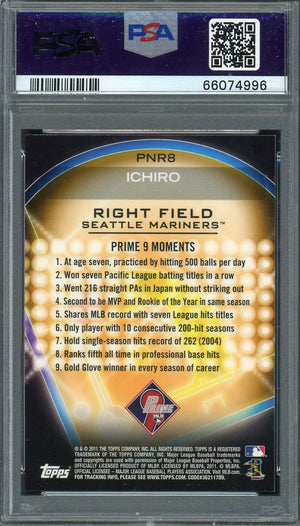 Ichiro Suzuki 2011 Topps Prime 9 Baseball Card #PNR8 Graded PSA 10-Powers Sports Memorabilia