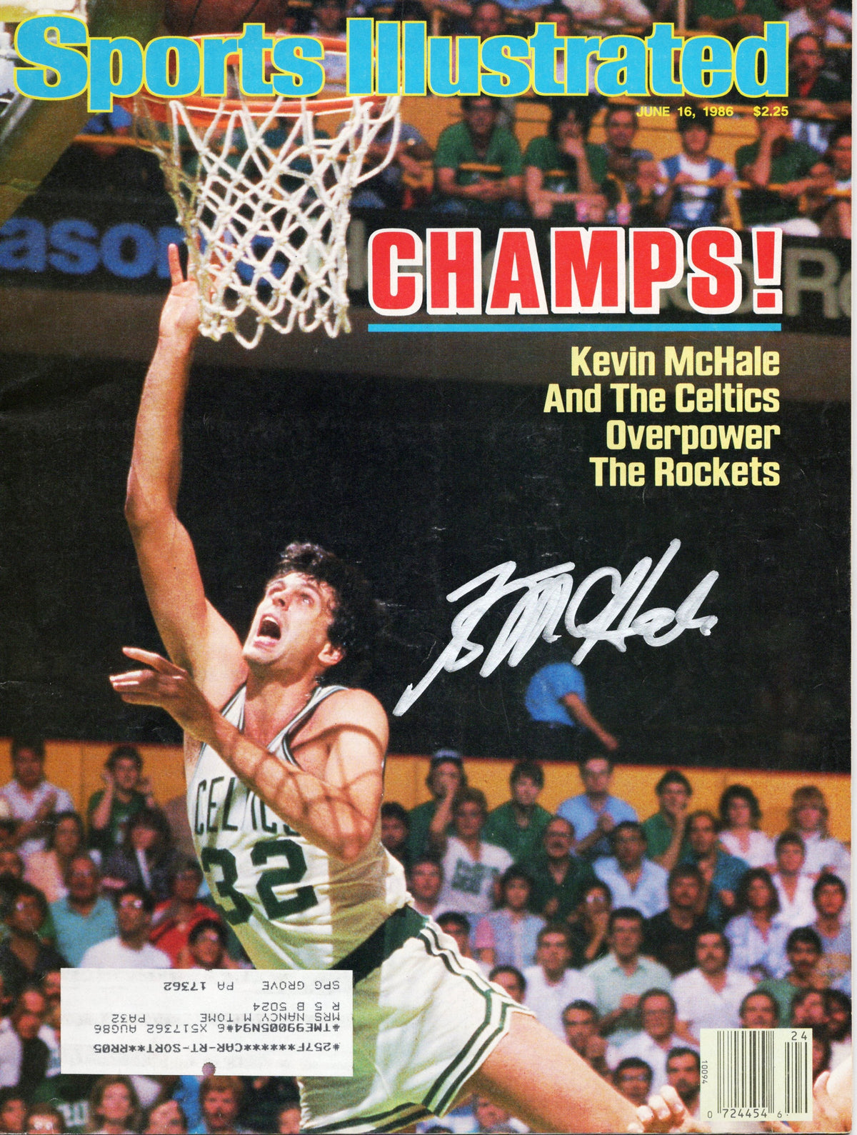 Kevin McHale Signed Boston Celtics Sports Illustrated 6/16/86 Beckett-Powers Sports Memorabilia