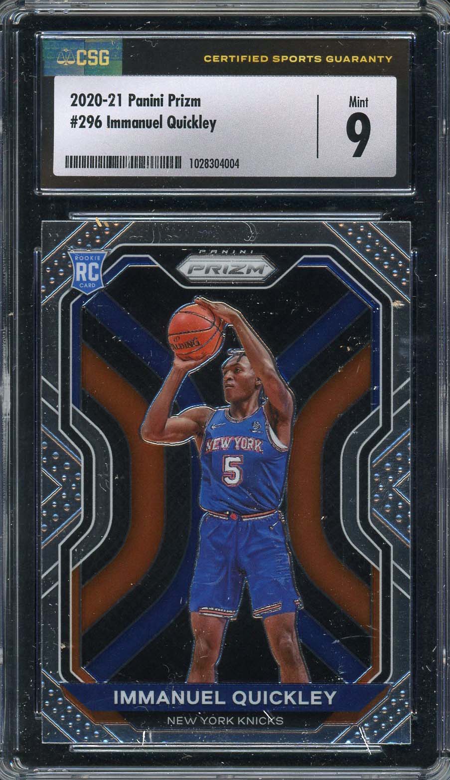 Immanuel Quickley 2020 Panini Prizm Basketball Rookie Card RC #296 Graded CSG 9-Powers Sports Memorabilia