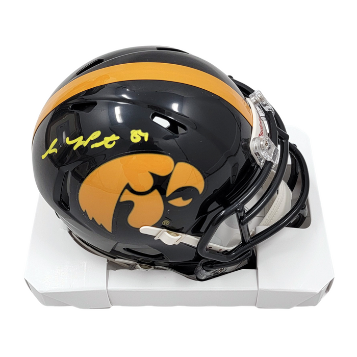 Iowa Hawkeyes Signed Riddell Mini Helmet - Sam LaPorta Signed | - Beckett-Powers Sports Memorabilia