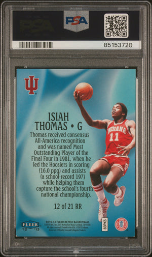 Isiah Thomas 2012 Fleer Retro Raise the Roof Card #12 Auto Graded PSA 10 72/100-Powers Sports Memorabilia