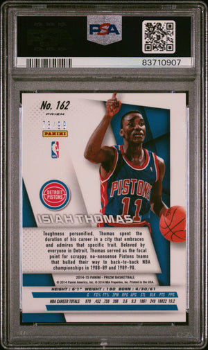 Isiah Thomas 2014 Panini Prizm Blue Signed Card #162 Auto Graded PSA 10 73/99-Powers Sports Memorabilia