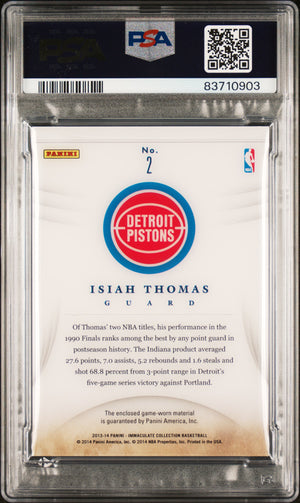 Isiah Thomas 2013 Panini Immaculate Patches Card #2 Auto Graded PSA 10 4/11-Powers Sports Memorabilia