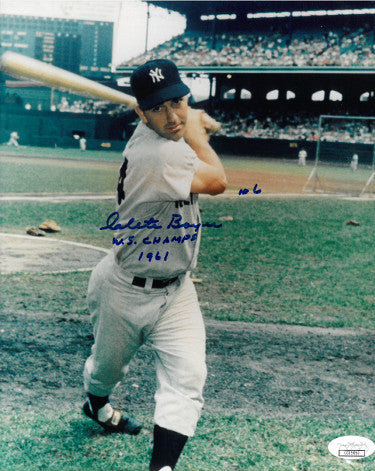 Clete Boyer Autographed New York Yankees 8x10 Photo w/ WS Champs 1961- JSA Hologram/COA-Powers Sports Memorabilia