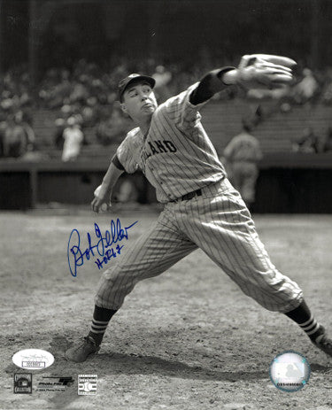 Bob Feller Autographed Cleveland Indians 8x10 Vintage Sepia Photo HOF 62- JSA Hologram (Pitching)-Powers Sports Memorabilia