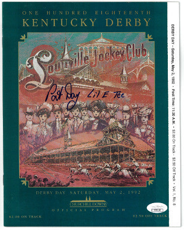 Pat Day Autographed Lil E Tee 1992 Kentucky Derby 118th Full Program at Churchill Downs Horse Racing- JSA Hologram-Powers Sports Memorabilia