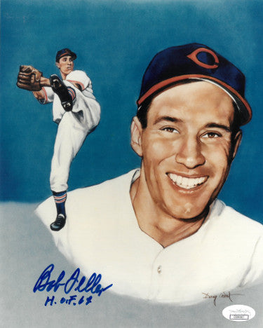 Bob Feller Autographed Cleveland Indians 8x10 Portrait Photo HOF 62- JSA Hologram #CC09007-Powers Sports Memorabilia
