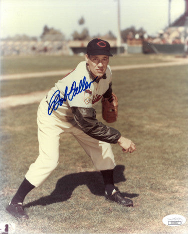 Bob Feller Autographed Cleveland Indians MLB Licensed 8x10 Color Photo- JSA Hologram (HOF/3 NO-Hitters/8X All- Star)-Powers Sports Memorabilia